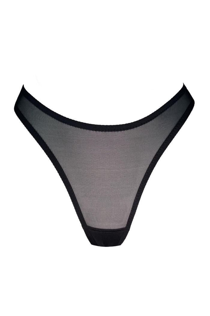 Parabola Black high waisted thongs - yesUndress