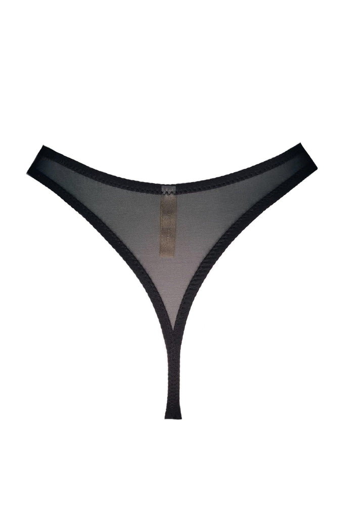 Parabola Black high waisted thongs - yesUndress