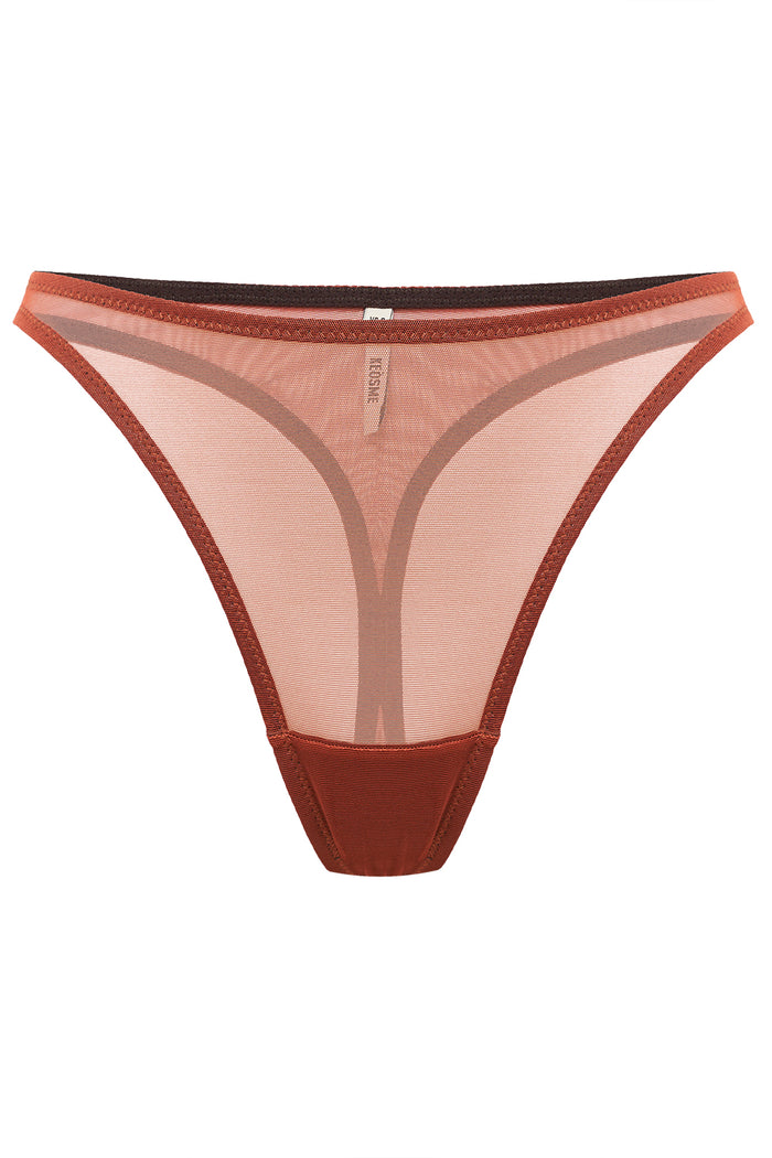 Parabola Terracotta high waisted thongs