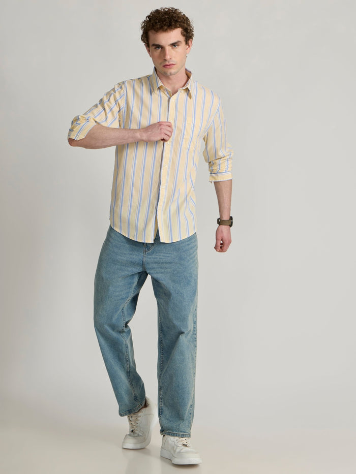 Men's Striped Shirt in yellow