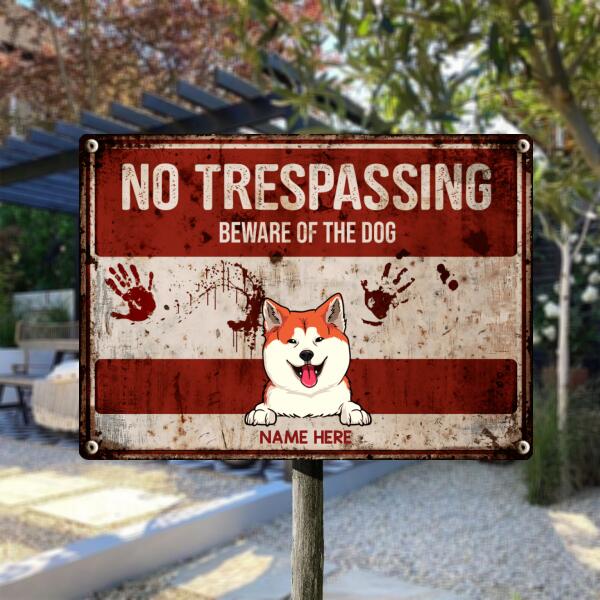 Pawzity Beware Of The Dogs Metal Yard Sign, Gifts For Dog Lovers, No Trespassing Funny Warning Signs