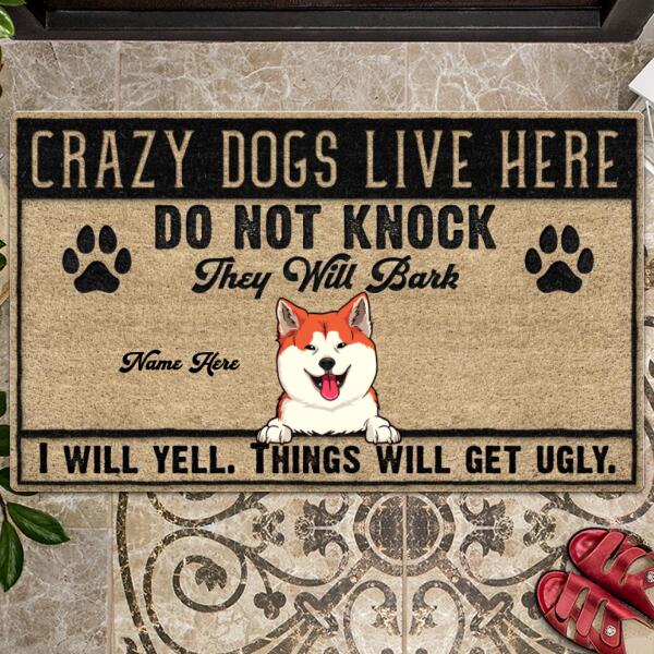 Pawzity Front Door Mat, Gifts For Dog Lovers, Do Not Knock They Will Bark I Will Yell Things Will Get Ugly