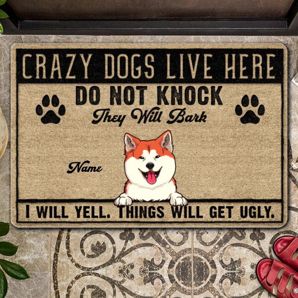 Pawzity Front Door Mat, Gifts For Dog Lovers, Do Not Knock They Will Bark I Will Yell Things Will Get Ugly