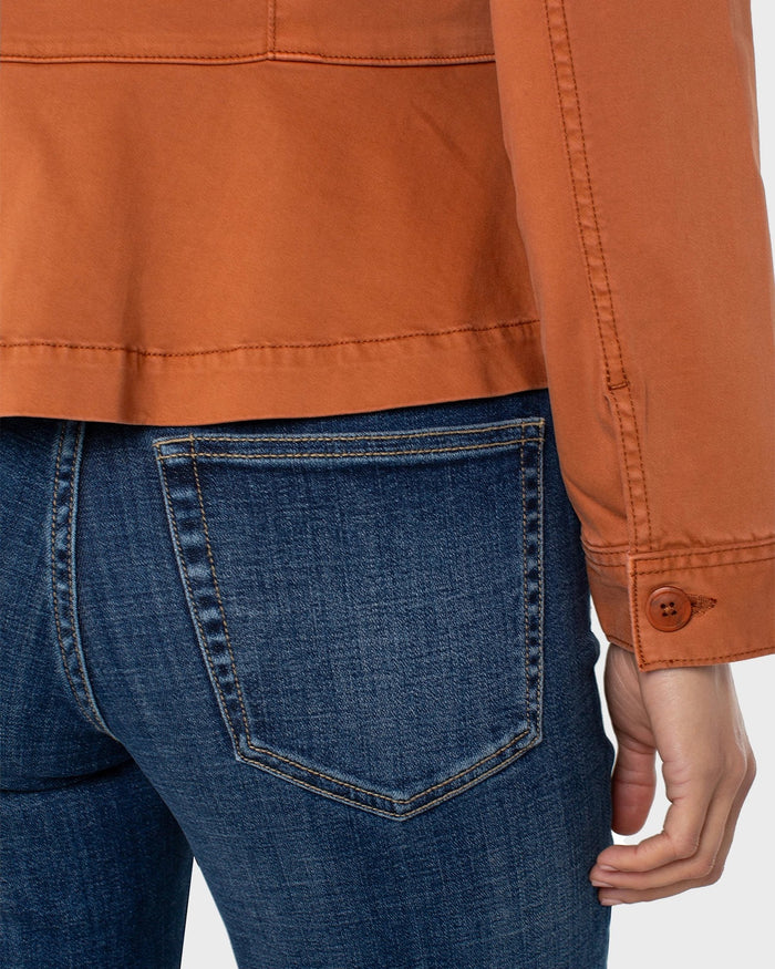 Ginger Spice $|& Liverpool Peplum Hem Trucker Jacket - Hanger Back