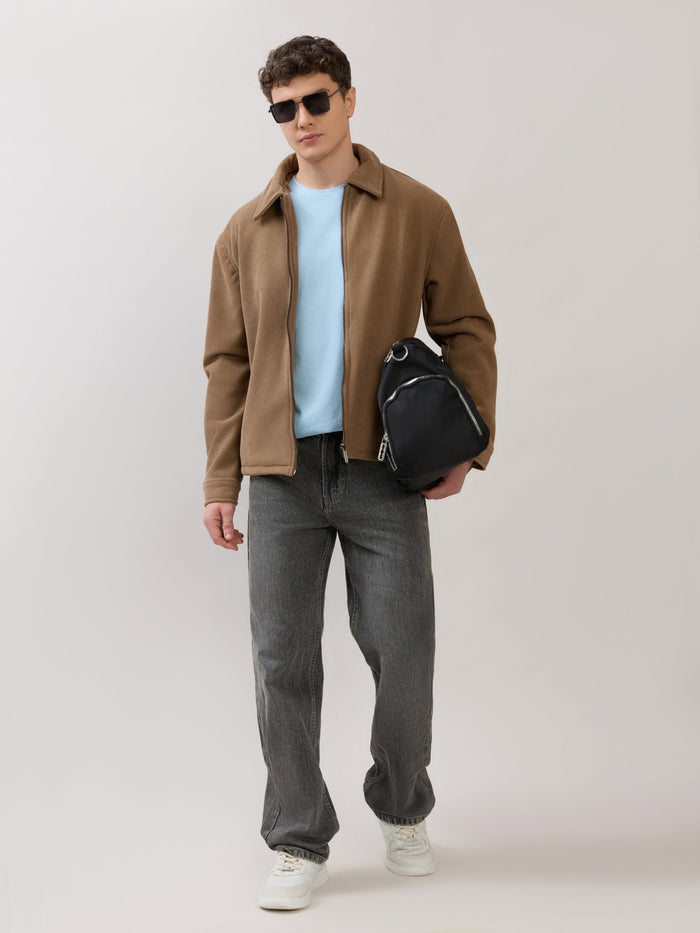 Petal - Relaxed Zip Jacket - Brown
