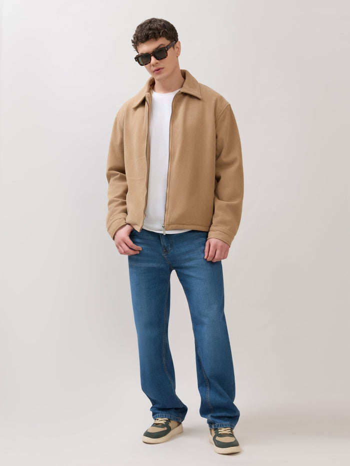 Petal - Relaxed Zip Jacket - Light Brown