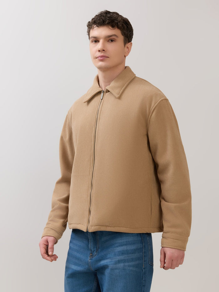 Petal - Relaxed Zip Jacket - Light Brown