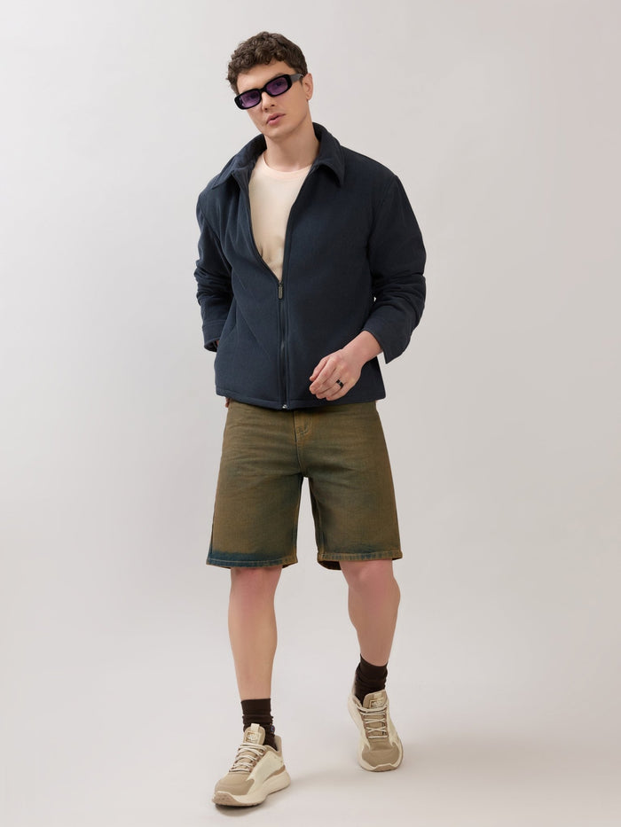 Petal - Relaxed Zip Jacket - Navy Blue