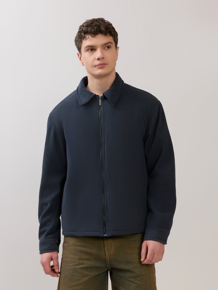 Petal - Relaxed Zip Jacket - Navy Blue