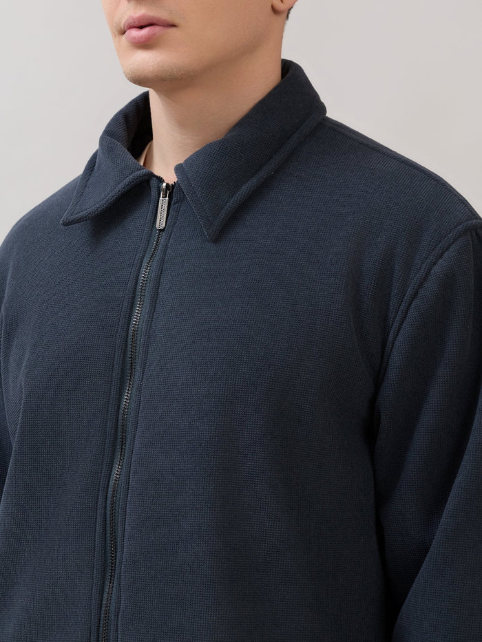 Petal - Relaxed Zip Jacket - Navy Blue