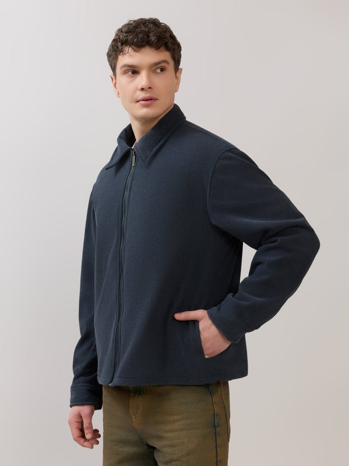 Petal - Relaxed Zip Jacket - Navy Blue