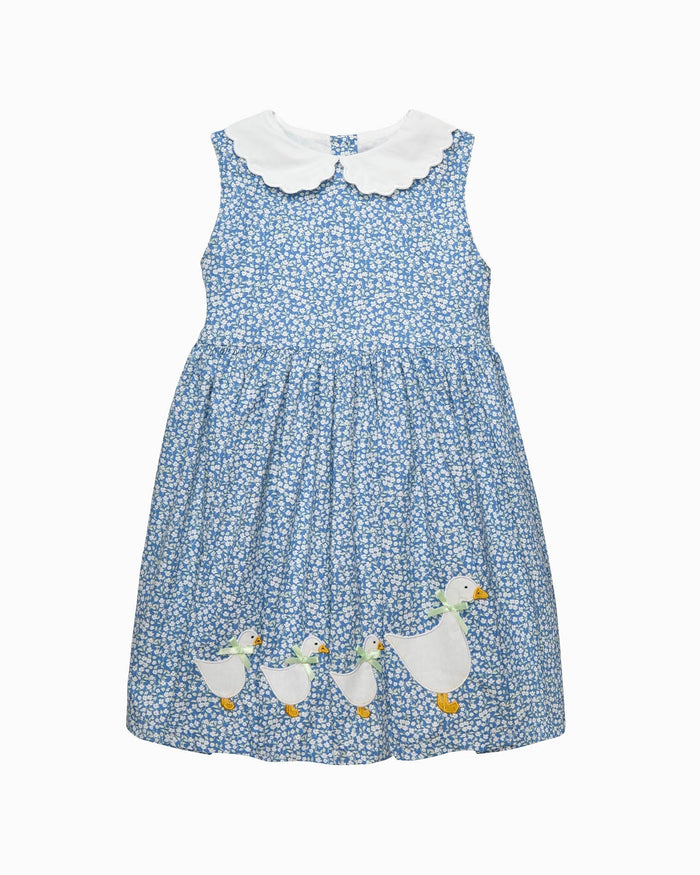 Confiture Dress Petal Collar Duck Dress in Blue Floral