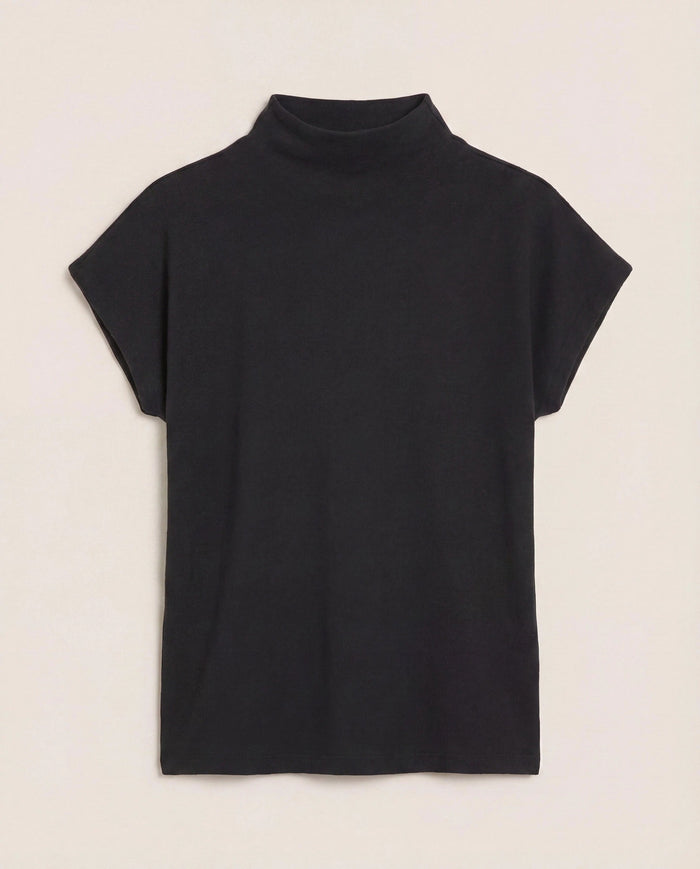 Black $|& SEAS Pier Funnel Neck Hacci Tee - Hanger Detail