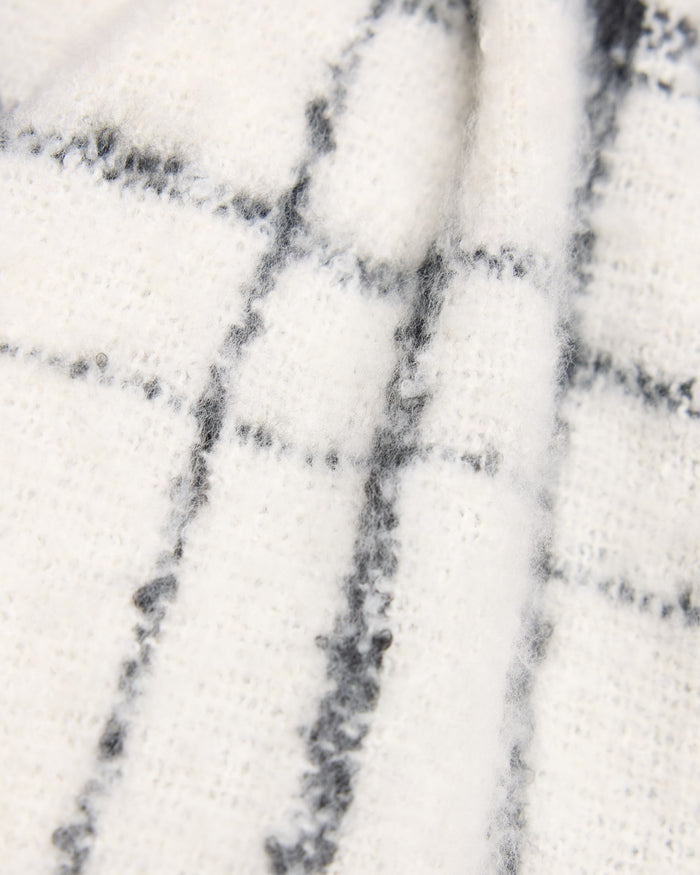 Ivory $|& David & Young Plaid Scarf - SOF Detail