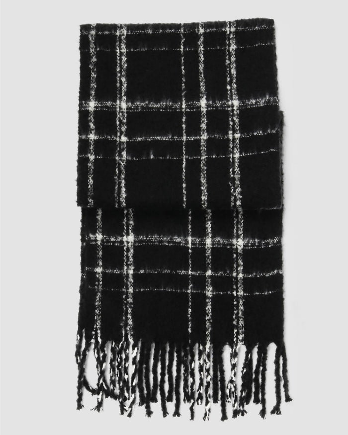 Black $|& David & Young Plaid Scarf - VOF Detail