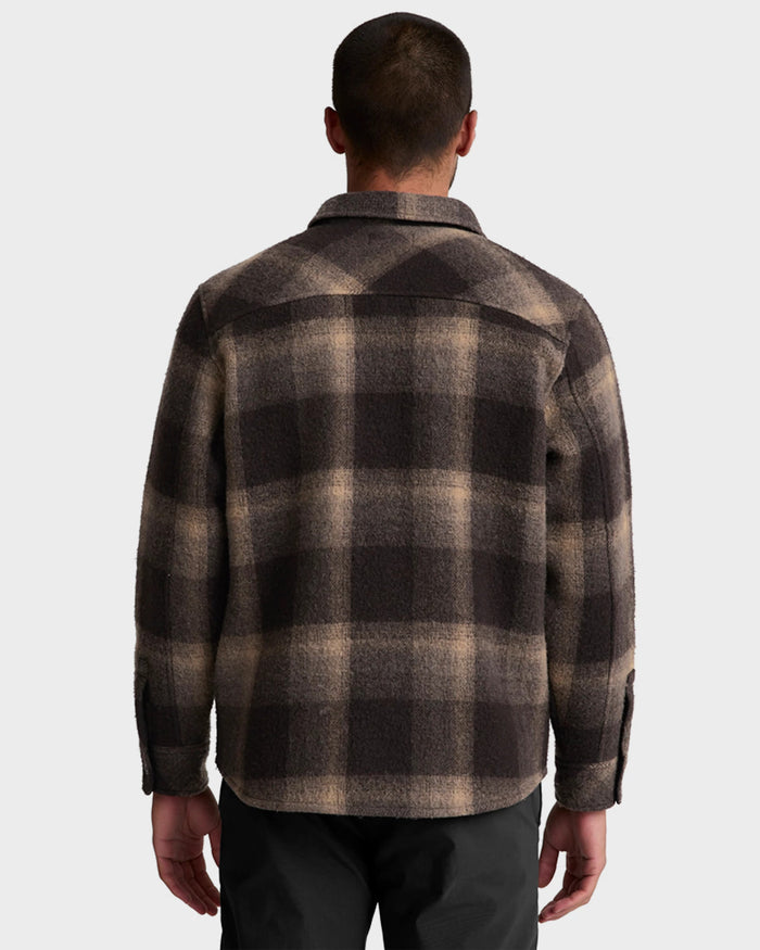 Midnight Plaid - Plaid #22 $|& Beyond Yoga Plaid Wool Blend Men's Shirt Jacket - Hanger Side