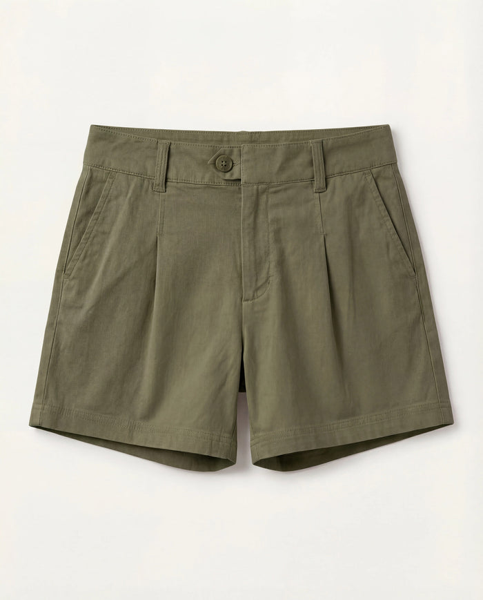 Laurel Grove $|& Liverpool Pleated Mid Length Trouser Short - Hanger Detail