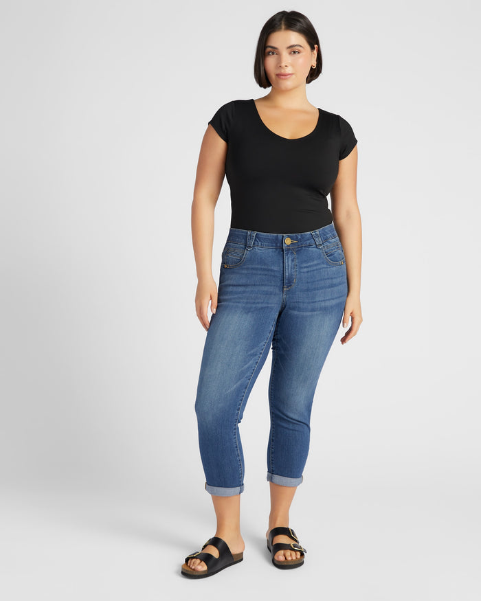 Blue $|& Democracy Absolution Cuffed Ankle Skimmer Jeans - SOF Full Front