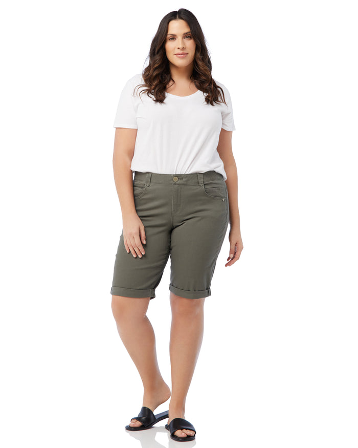 Dusty Olive $|& Democracy Absolution Cuffed Bermuda - SOF Full Front