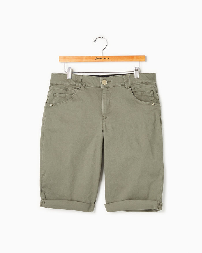 Dusty Olive $|& Democracy Absolution Cuffed Bermuda - Hanger Front