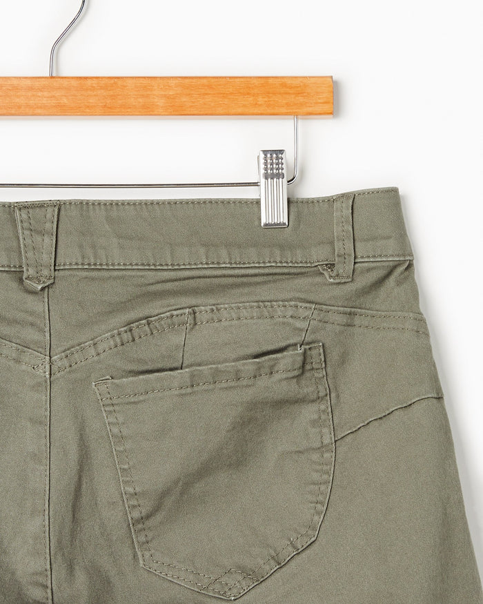 Dusty Olive $|& Democracy Absolution Cuffed Bermuda - Hanger Back