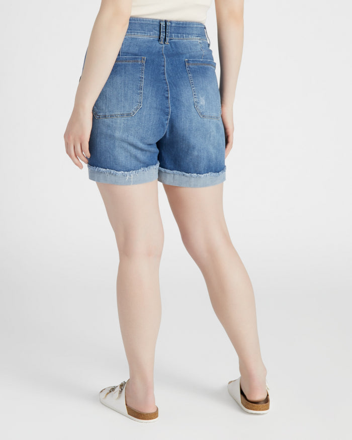 Mid Blue Vintage $|& Democracy Absolution High Rise Short - SOF Back