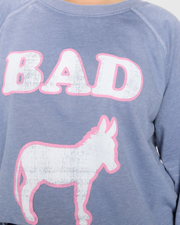 Vintage Blue $|& Recycled Karma Bad A** Long Sleeve Graphic - SOF Full Front