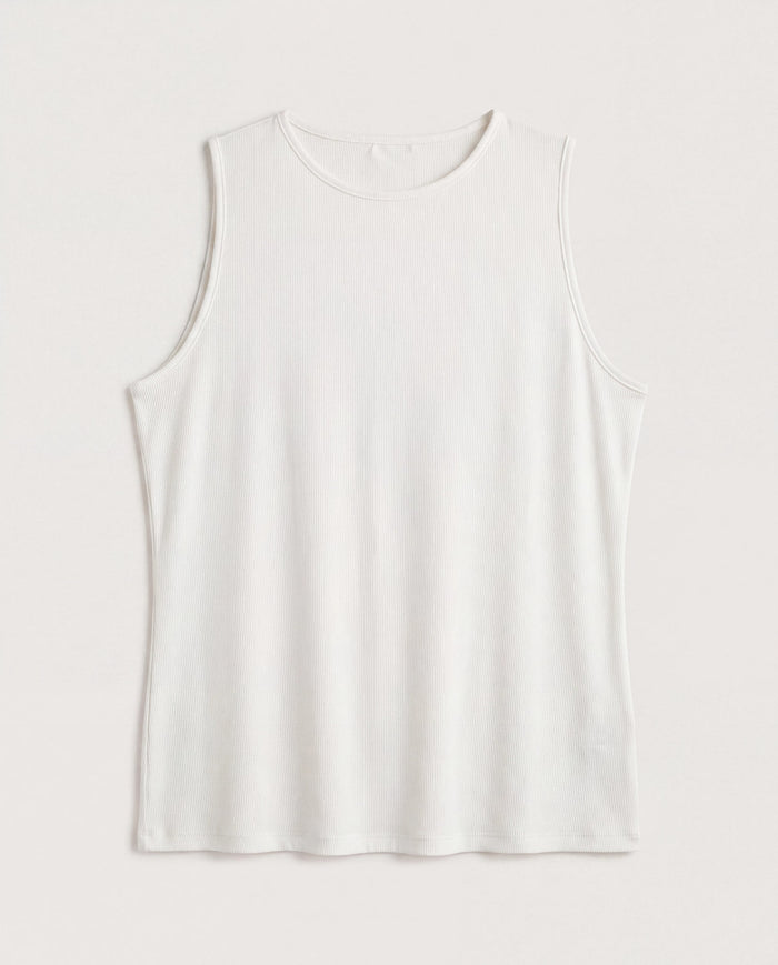White $|& SEAS Boat Neck Tank - Hanger Detail