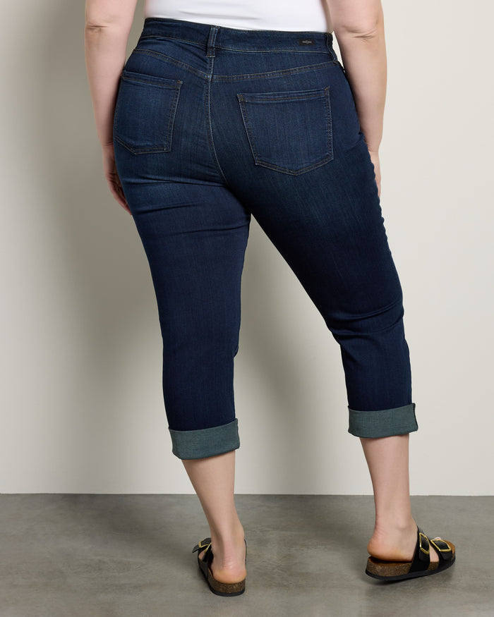 Destiny Dark $|& Liverpool Charlie Cuffed Cropped Skinny Jeans - SOF Back