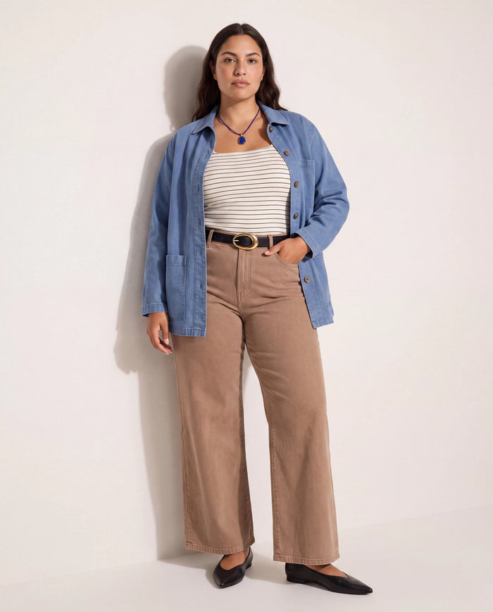 Denim Blue $|& SEAS Charlotte Utility Jacket - SOF Side