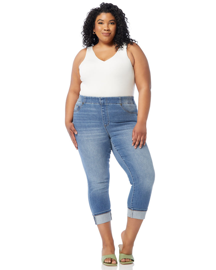 Canyonlands $|& Liverpool Chloe Cuffed Cropped Skinny Jeans - SOF Full Front