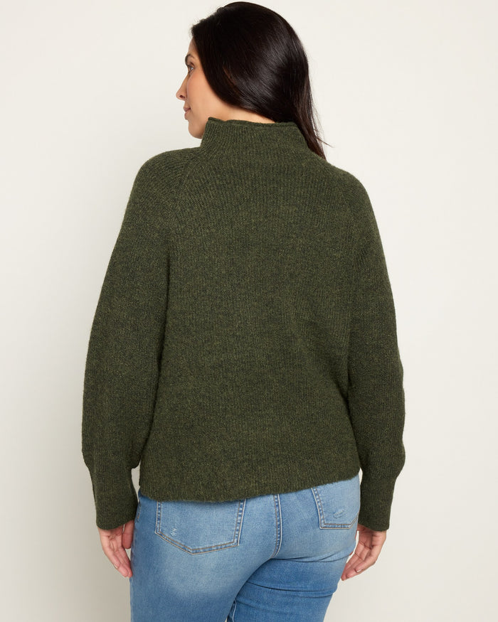 Olive Marled $|& SEAS Driftwood Sweater - SOF Back