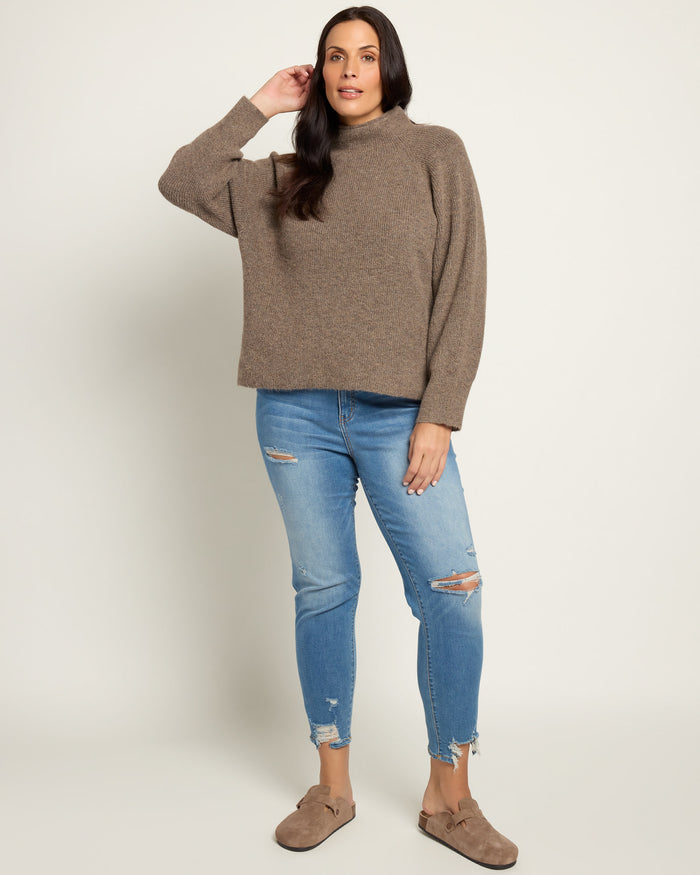 Taupe Marled $|& SEAS Driftwood Sweater - UGC On Fig