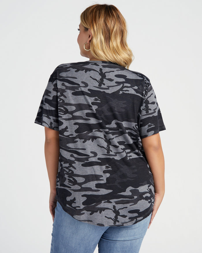 Grey/Black Camo $|& Herizon Escape V-Neck Camo Tee - SOF Back