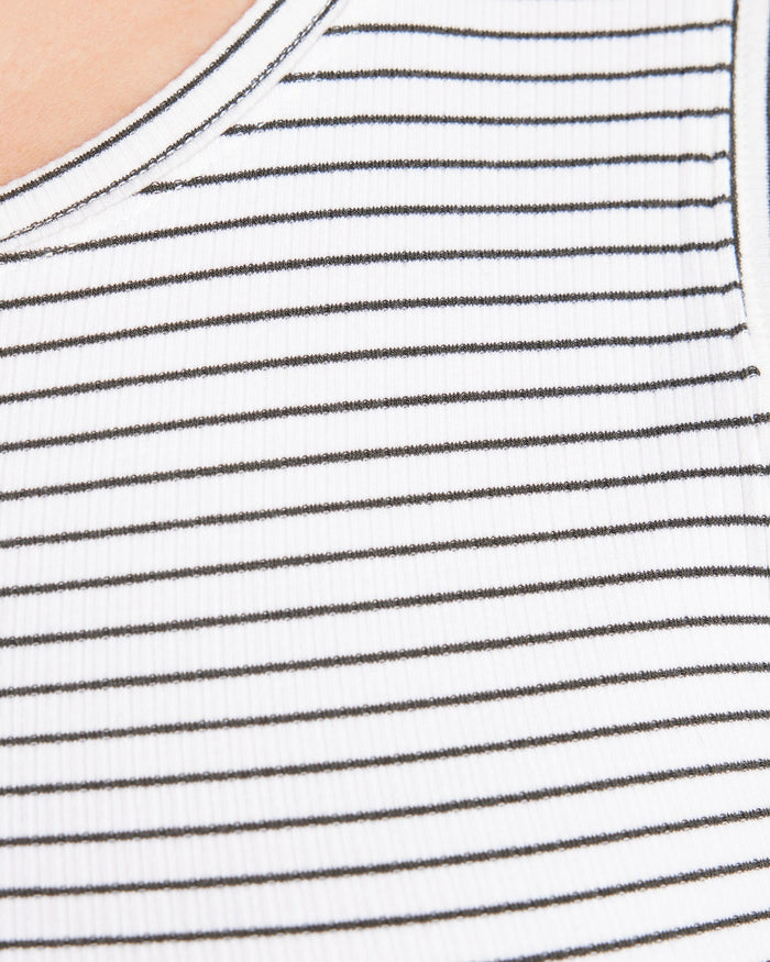 White Black Stripe $|& Thread & Supply Euclid Stripe Tank - SOF Detail