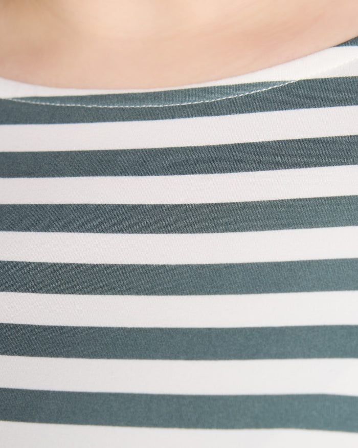 Ivory/Dusty Teal $|& Bobeau French Bateau Butter Top - SOF Full Front