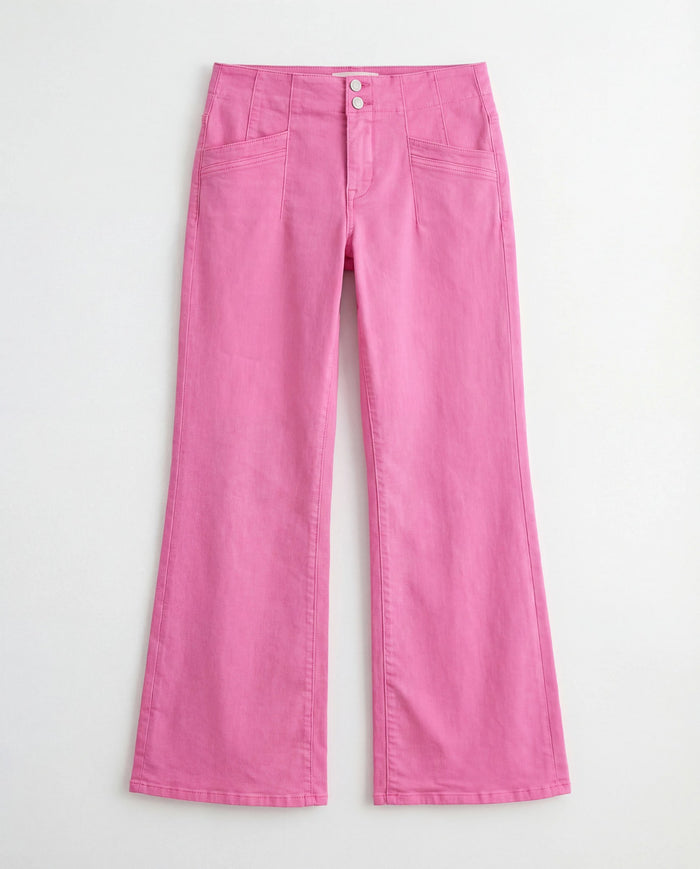 Brilliant Rose $|& Mica Denim High Rise Wide Leg Pants - Hanger Detail
