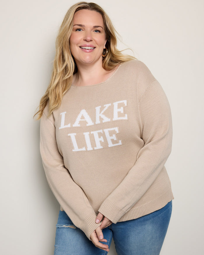 Taupe $|& Gilli Lake Life Long Sleeve Top - SOF Front