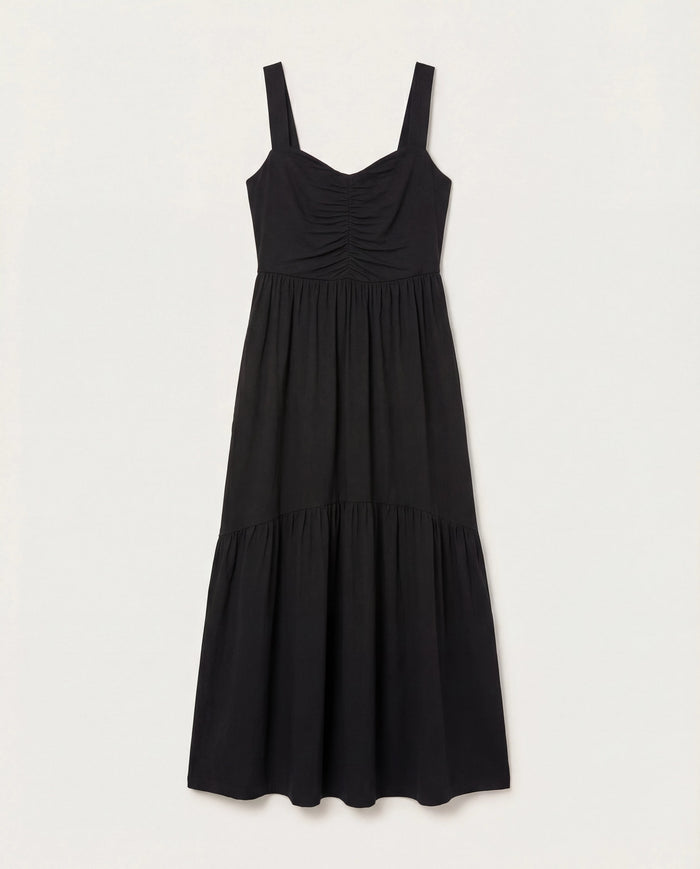 Black $|& SEAS Lotus Ruffle Hem Dress - Hanger Detail