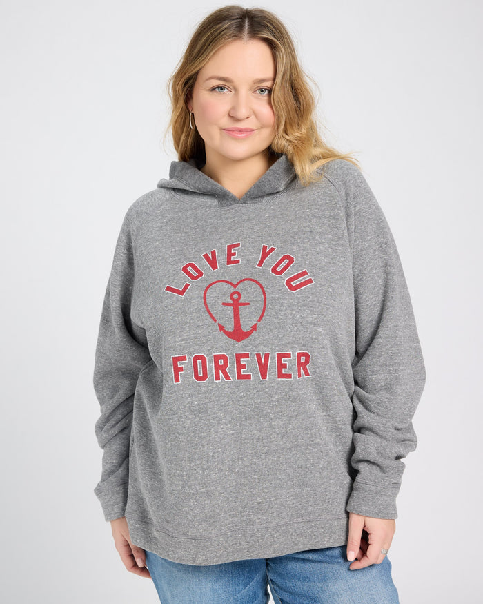 Heather Grey $|& SEAS Love You Forever Graphic Hoodie - SOF Front
