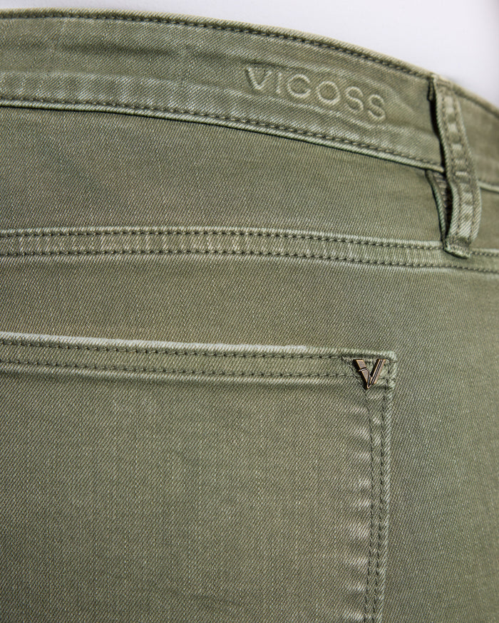 Light Olive $|& Vigoss Marley Mid Rise Cargo Short - SOF Full Front