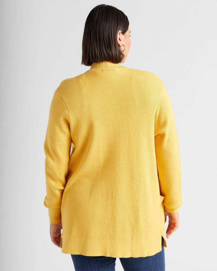 Mustard $|& Staccato Open Front Pocket Cardigan - SOF Back