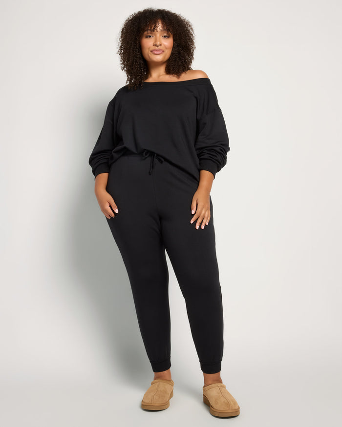 Black $|& SEAS Over The Clouds One Shoulder Top - UGC On Fig