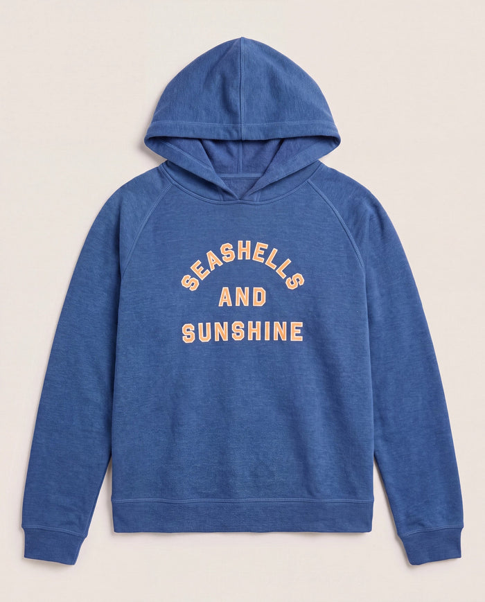 Navy $|& SEAS Seashells and Sunshine Graphic Hoodie - Hanger Detail