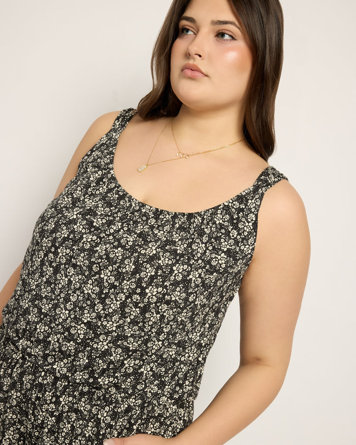 Black Floral $|& SEAS Shores Print Jumpsuit - SOF Full Front