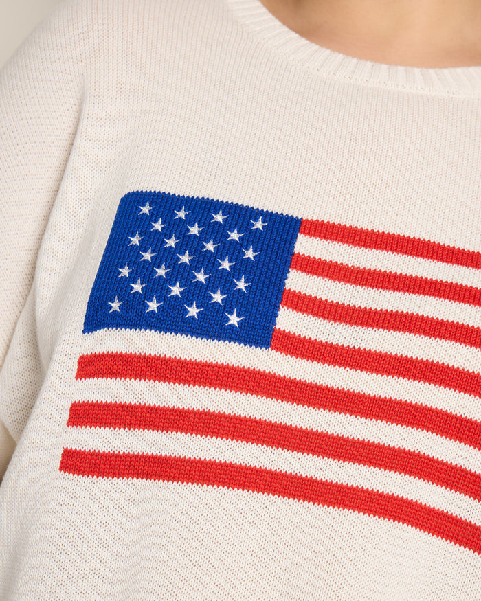 Sea Salt $|& Z Supply Sienna Patriot Sweater - SOF Full Front