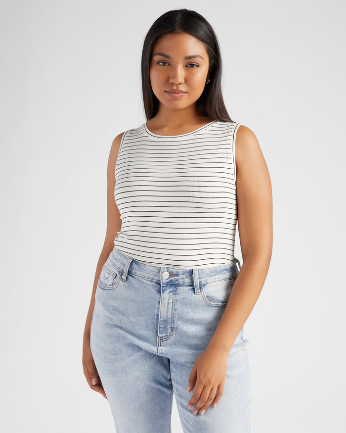 Noir Stripe $|& Thread & Supply Sinclair Stripe Tank - SOF Front