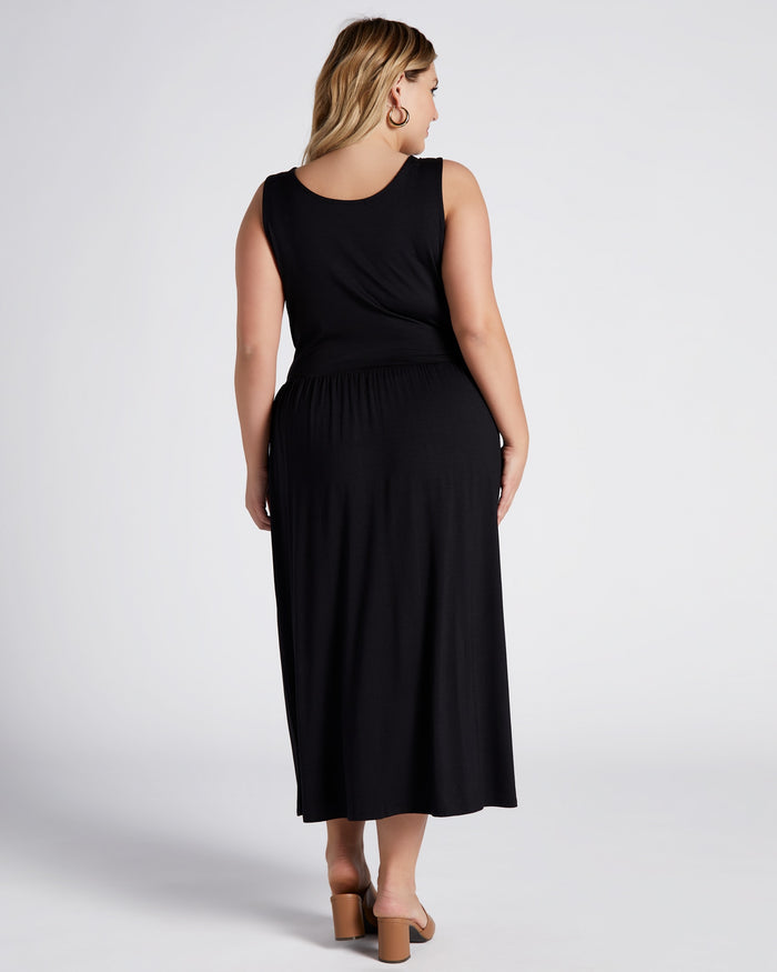 Black $|& W. by Wantable Sleeveless Midi Dress - SOF Back