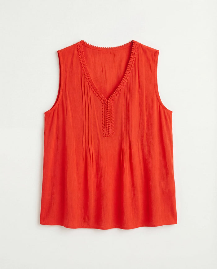 Amber Haze $|& Skies Are Blue Solid Trim Detail Blouse - Hanger Detail