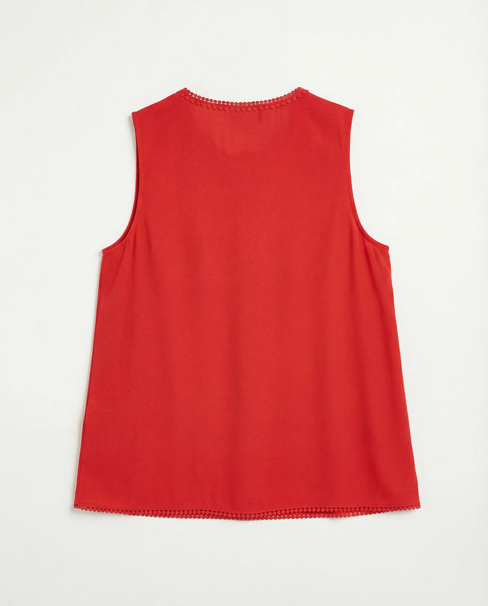 Amber Haze $|& Skies Are Blue Solid Trim Detail Blouse